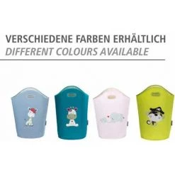 WENKO Panier à Linge Enfant Anton, Corbeille A Linge Enfant, Capacité 24L Avec Poignée De Transport, Polyester, 40x52x20 Cm, Vert -WENKO Soldes 16527996 4
