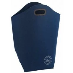 WENKO Panier à Linge Et Panier De Rangement En Feutre, Panier à Linge Sale Avec Poignée De Transport, Capacité 42L, Polyester, 45x60x25 Cm, Bleu