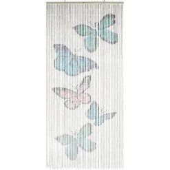 WENKO Rideau Bambou, Rideau De Porte, "papillon", Rideau Mouche, Bambou, 90x200 Cm, Multicolore