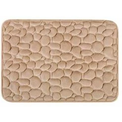 WENKO Tapis Salle De Bain Doux, Tapis De Bain Antidérapant, 100% Polyester Lavable En Machine, 60 X 40 Cm, Beige