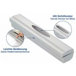 WENKO Distributeur Film Alimentaire, Distributeur Papier Aluminium, Perfect Cutter, Lame Acier Inox, Plastique, 38x5,2x6,7 Cm, Gris -WENKO Soldes 16528300 5