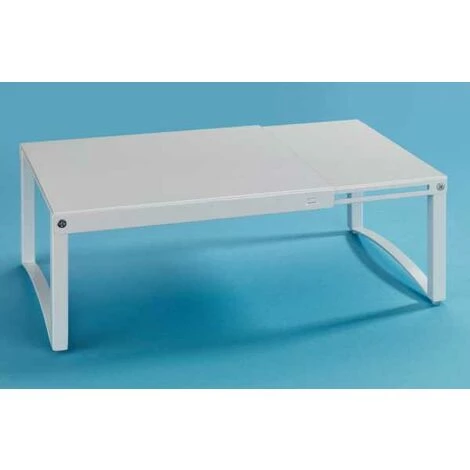 WENKO Demi étagère Télescopique, étagère Pour Un Rangement Optimisé Des Placards De Cuisine, Fer - Plastique, L30-54xH15 Cm, Blanc 4 WENKO Demi étagère Télescopique, étagère Pour Un Rangement Optimisé Des Placards De Cuisine, Fer - Plastique, L30-54xH15 Cm, Blanc – Image 2