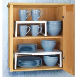 WENKO Demi étagère Télescopique, étagère Pour Un Rangement Optimisé Des Placards De Cuisine, Fer - Plastique, L30-54xH15 Cm, Blanc 7 WENKO Demi étagère Télescopique, étagère Pour Un Rangement Optimisé Des Placards De Cuisine, Fer - Plastique, L30-54xH15 Cm, Blanc -WENKO Soldes 16528377 3