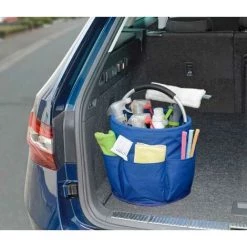 WENKO Panier Rangement Produit D'entretien, 6 Rangements, Pliable Avec Poignée De Transport, Polyester, ø28x54 Cm, Bleu -WENKO Soldes 16528405 3