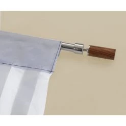 WENKO Rideau De Porte Gris-blanc, Rideau De Porte Interieur, Fixation Sans Perçage, Facile D'entretien Et Lavable, Polyester, 90x200 Cm, Gris - Blanc -WENKO Soldes 16528447 3