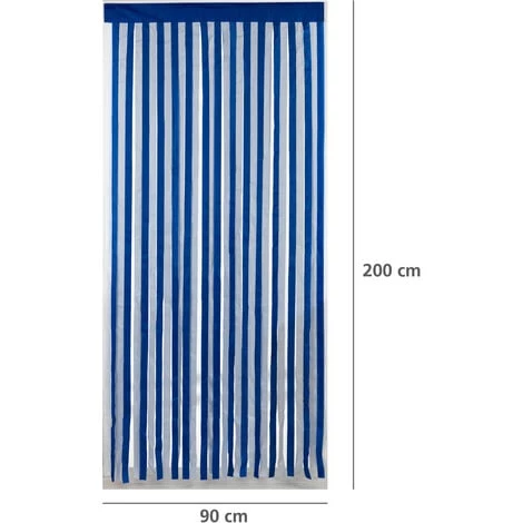 WENKO Rideau De Porte Bleu-blanc, Rideau De Porte Interieur, Fixation Sans Perçage, Facile D'entretien Et Lavable, Polyester, 90x200 Cm, Bleu - Blanc 5 WENKO Rideau De Porte Bleu-blanc, Rideau De Porte Interieur, Fixation Sans Perçage, Facile D'entretien Et Lavable, Polyester, 90x200 Cm, Bleu - Blanc – Image 3