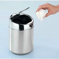 WENKO Mini Poubelle De Table Senso, Petite Poubelle Avec Capteur Infrarouge, Ouverture Automatique Sans Contact, Capacité 0,8L, Acier Inox - Intérieur Plastique, 12,5x18,x12,5 Cm, Chromé 8 WENKO Mini Poubelle De Table Senso, Petite Poubelle Avec Capteur Infrarouge, Ouverture Automatique Sans Contact, Capacité 0,8L, Acier Inox - Intérieur Plastique, 12,5x18,x12,5 Cm, Chromé -WENKO Soldes 16528471 3