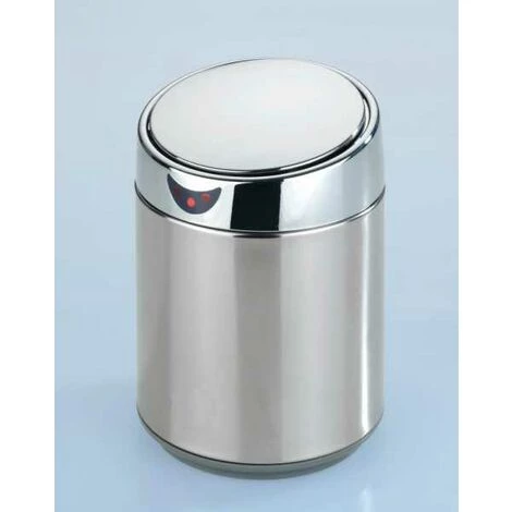 WENKO Mini Poubelle De Table Senso, Petite Poubelle Avec Capteur Infrarouge, Ouverture Automatique Sans Contact, Capacité 0,8L, Acier Inox - Intérieur Plastique, 12,5x18,x12,5 Cm, Chromé 6 WENKO Mini Poubelle De Table Senso, Petite Poubelle Avec Capteur Infrarouge, Ouverture Automatique Sans Contact, Capacité 0,8L, Acier Inox - Intérieur Plastique, 12,5x18,x12,5 Cm, Chromé – Image 4