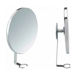 WENKO Miroir Anti Buée, Miroir Cosmétique Turbo-Loc® Fixation Sans Perçage, Acier Inox, 17x23x4 Cm, Brillant