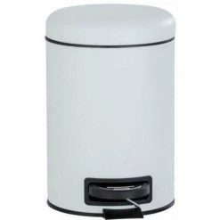 WENKO Poubelle Salle De Bain à Pédale Punto, Petite Poubelle Salle De Bain, Capacité 3L, Acier, 17x25x22,5 Cm, Blanc -WENKO Soldes 16548342 2