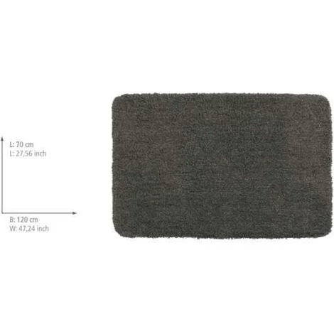 WENKO Tapis De Bain Belize, Tapis Salle De Bain, épais Et Confortable, Polyester Microfibre, 70x120 Cm, Gris 4 WENKO Tapis De Bain Belize, Tapis Salle De Bain, épais Et Confortable, Polyester Microfibre, 70x120 Cm, Gris – Image 2