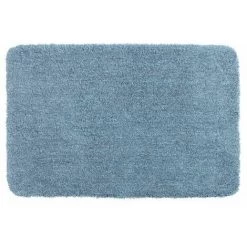WENKO Tapis De Bain Mélange, Tapis Salle De Bain, 30 Mm D'épaisseur, Polyester Microfibre, 60x90 Cm, Bleu Marine