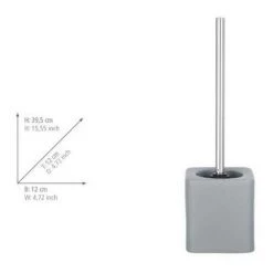 WENKO Porte Brosse WC Hexa, Brosse WC Silicone Noire, Céramique, 12x39,5x12 Cm, Gris 8 WENKO Porte Brosse WC Hexa, Brosse WC Silicone Noire, Céramique, 12x39,5x12 Cm, Gris -WENKO Soldes 16548350 3