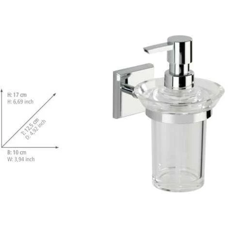 WENKO Distributeur De Savon Liquide Mural Laceno Fixation Sans Perçage Power-Loc®, Capacité 170 Ml, Plastique, 10x17x12,5 Cm, Chromé 7 WENKO Distributeur De Savon Liquide Mural Laceno Fixation Sans Perçage Power-Loc®, Capacité 170 Ml, Plastique, 10x17x12,5 Cm, Chromé – Image 5