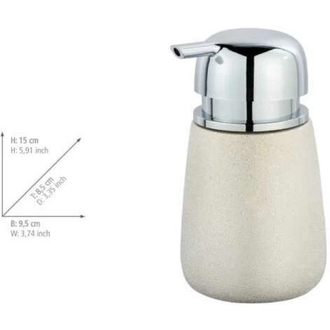 WENKO Distributeur Savon Liquide Glimma, Capacité 330 Ml, Céramique Effet Paillette, 9,5x15x8,5 Cm, Doré 5 WENKO Distributeur Savon Liquide Glimma, Capacité 330 Ml, Céramique Effet Paillette, 9,5x15x8,5 Cm, Doré – Image 3