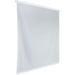 WENKO Store De Douche, Rideau De Douche Déroulant, Fixation Plafond, Matériel De Fixation Inclus, Aluminium - Plastique Recyclé Et Recyclable PEVA, 132x240x5 Cm, Blanc