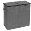WENKO Panier à Linge 2 Compartiments, Panier à Linge Sale Avec Couvercle, Capacité 82L, Polyester Effet Feutre, 52x54x28 Cm, Gris - Marron 2 WENKO Panier à Linge 2 Compartiments, Panier à Linge Sale Avec Couvercle, Capacité 82L, Polyester Effet Feutre, 52x54x28 Cm, Gris - Marron -WENKO Soldes 16548372 1
