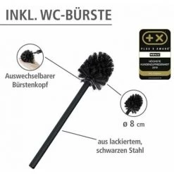 WENKO Serviteur WC Rivalta, Brosse WC Et Dérouleur Papier Toilette, Acier Noir Et Verre Trempé, 18x70x23 Cm, Noir 9 WENKO Serviteur WC Rivalta, Brosse WC Et Dérouleur Papier Toilette, Acier Noir Et Verre Trempé, 18x70x23 Cm, Noir -WENKO Soldes 16606547 3