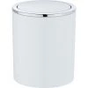 WENKO Mini Poubelle Salle De Bain Inca, Poubelle à Couvercle Basculant, Capacité 2L, Plastique Haut De Gamme, Ø 14 X 16,8 Cm, Blanc -WENKO Soldes 16636189 1