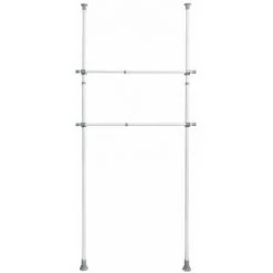 WENKO Barre Porte Vêtements Herkules, Pièce Détachée Pour Système De Rangement Télescopique Herkules, Lot De 2, Métal, Ø 3 X 75 - 120 Cm, Blanc