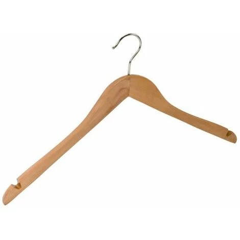 WENKO Cintre Bois Job 45, Cintre Bois Ergonomique Avec Encoche Jupe Et Crochet Rotatif, Pour Les Manteaux - Costumes - Vestes, Bois Verni, 45x23,5x1,2 Cm, Marron 3 WENKO Cintre Bois Job 45, Cintre Bois Ergonomique Avec Encoche Jupe Et Crochet Rotatif, Pour Les Manteaux - Costumes - Vestes, Bois Verni, 45x23,5x1,2 Cm, Marron