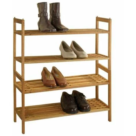 WENKO Meuble à Chaussures, étagère Chaussure Bois, Bois Noyer, Norway, Lot De 2 4 WENKO Meuble à Chaussures, étagère Chaussure Bois, Bois Noyer, Norway, Lot De 2 – Image 2