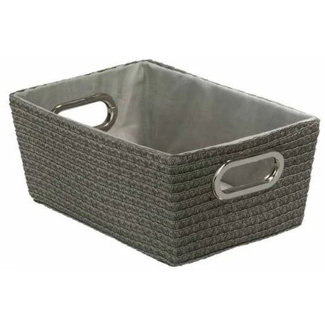 WENKO Panier rangement De salle de bain Avec Poignée, Chromo Gris, Lot De 2 4 WENKO Panier rangement De salle de bain Avec Poignée, Chromo Gris, Lot De 2 – Image 2