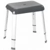 WENKO Tabouret De Douche Secura Premium, Hauteur Réglable, Capacité 130 Kg, Aluminium - Plastique, 50,5x42-52x39,5 Cm, Gris -WENKO Soldes 18939137 1
