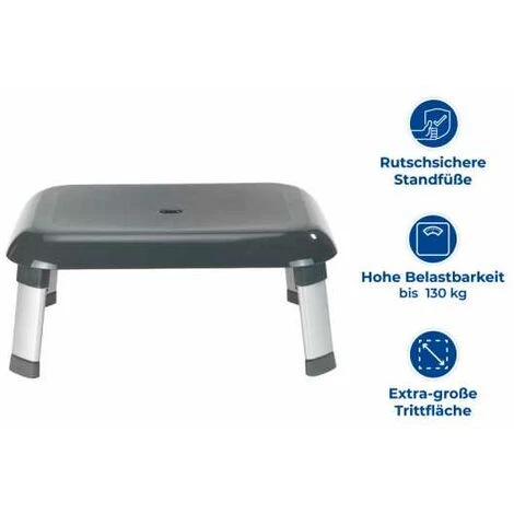WENKO Marche Pied Salle De Bain Et WC, Marche Pied Enfant Et Adulte, Secura Premium, Aluminium - Plastique, 46,5x20x36 Cm, Gris 5 WENKO Marche Pied Salle De Bain Et WC, Marche Pied Enfant Et Adulte, Secura Premium, Aluminium - Plastique, 46,5x20x36 Cm, Gris – Image 3