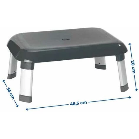 WENKO Marche Pied Salle De Bain Et WC, Marche Pied Enfant Et Adulte, Secura Premium, Aluminium - Plastique, 46,5x20x36 Cm, Gris 6 WENKO Marche Pied Salle De Bain Et WC, Marche Pied Enfant Et Adulte, Secura Premium, Aluminium - Plastique, 46,5x20x36 Cm, Gris – Image 4