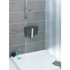 WENKO Tabouret De Douche Rabattable Secura Premium, Hauteur Réglable, Pied Antidérapant , Capacité 120 Kg, Aluminium - Plastique, 37x37,5-56,5x30,5 Cm, Gris -WENKO Soldes 18939154 4