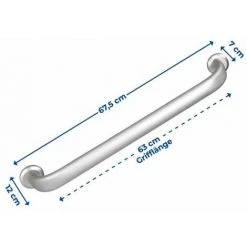 WENKO Barre D'appui Douche Et WC Secura Premium, Poignée De Sécurité Salle De Bain, Aluminium, 67,5x7x12 Cm, Mat 10 WENKO Barre D'appui Douche Et WC Secura Premium, Poignée De Sécurité Salle De Bain, Aluminium, 67,5x7x12 Cm, Mat -WENKO Soldes 18939165 4