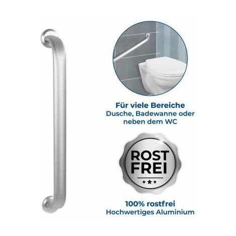 WENKO Barre D'appui Douche Et WC Secura Premium, Poignée De Sécurité Salle De Bain, Aluminium, 67,5x7x12 Cm, Mat 7 WENKO Barre D'appui Douche Et WC Secura Premium, Poignée De Sécurité Salle De Bain, Aluminium, 67,5x7x12 Cm, Mat – Image 5