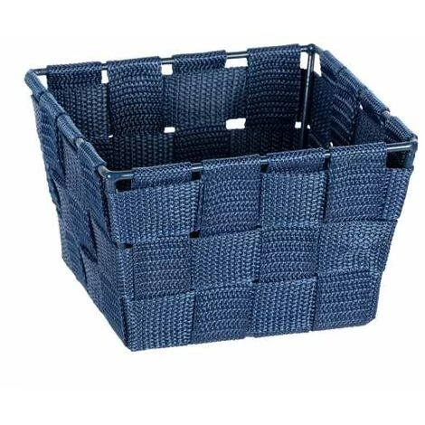 WENKO Petit Panier Salle De Bain Adria Mini Square, rangement Salle De Bain, Polypropylène, 14x9x14 Cm, Bleu Foncé 3 WENKO Petit Panier Salle De Bain Adria Mini Square, rangement Salle De Bain, Polypropylène, 14x9x14 Cm, Bleu Foncé