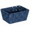 WENKO Panier salle de bain Adria Mini, rangement Salle De Bain, Long, Polypropylène, 19x9x14 Cm, Bleu Foncé -WENKO Soldes 18939191 1