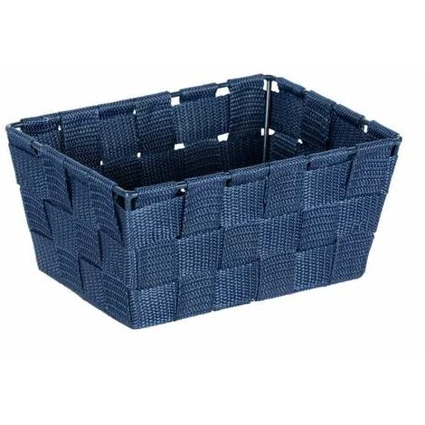 WENKO Panier salle de bain Adria Mini, rangement Salle De Bain, Long, Polypropylène, 19x9x14 Cm, Bleu Foncé 3 WENKO Panier salle de bain Adria Mini, rangement Salle De Bain, Long, Polypropylène, 19x9x14 Cm, Bleu Foncé