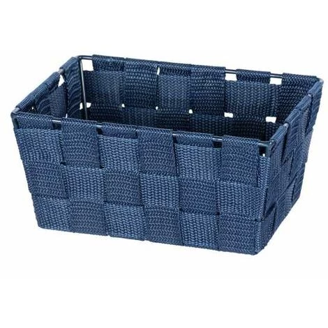 WENKO Panier salle de bain Adria Mini, rangement Salle De Bain, Long, Polypropylène, 19x9x14 Cm, Bleu Foncé 4 WENKO Panier salle de bain Adria Mini, rangement Salle De Bain, Long, Polypropylène, 19x9x14 Cm, Bleu Foncé – Image 2