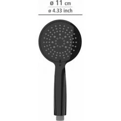 WENKO Pommeau De Douche Young Line, Pommeau De Douche 5 Jets, Nettoyage Facile Du Calcaire, Pommeau De Douche Universel Avec Embout Standard 1/2", Plastique De Haute Qualité, ø11 Cm, Noir -WENKO Soldes 18939209 5