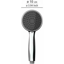 WENKO Pommeau De Douche Basic, Pommeau De Douche 3 Jets, Pommeau De Douche Universel Avec Embout Standard 1/2", Nettoyage Facile Du Calcaire, Plastique Chromé De Haute Qualité, ø10 Cm, Gris -WENKO Soldes 18939232 5
