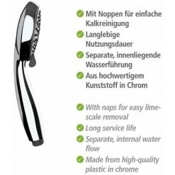 WENKO Pommeau De Douche Basic, Pommeau De Douche 5 Jets, Pommeau De Douche Universel Avec Embout Standard 1/2", Nettoyage Facile Du Calcaire, Plastique Chromé De Haute Qualité, ø10 Cm, Gris 10 WENKO Pommeau De Douche Basic, Pommeau De Douche 5 Jets, Pommeau De Douche Universel Avec Embout Standard 1/2", Nettoyage Facile Du Calcaire, Plastique Chromé De Haute Qualité, ø10 Cm, Gris -WENKO Soldes 18939236 4