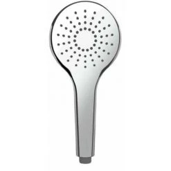 WENKO Pommeau De Douche Basic Jet D'eau De Pluie, Pommeau De Douche Universel Avec Embout Standard 1/2", Nettoyage Facile Du Calcaire, Plastique Chromé De Haute Qualité, ø12 Cm, Brillant