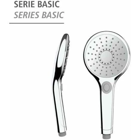WENKO Pommeau De Douche Basic, Pommeau De Douche 3 Jets, Pommeau De Douche Universel Avec Embout Standard 1/2", Nettoyage Facile Du Calcaire, Plastique Chromé De Haute Qualité, ø12 Cm, Brillant 4 WENKO Pommeau De Douche Basic, Pommeau De Douche 3 Jets, Pommeau De Douche Universel Avec Embout Standard 1/2", Nettoyage Facile Du Calcaire, Plastique Chromé De Haute Qualité, ø12 Cm, Brillant – Image 2