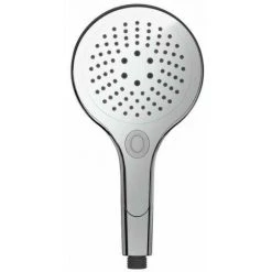 WENKO Pommeau De Douche Basic, Pommeau De Douche 5 Jets, Pommeau De Douche Universel Avec Embout Standard 1/2", Nettoyage Facile Du Calcaire, Plastique Chromé De Haute Qualité, ø12 Cm, Brillant