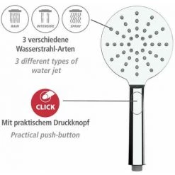 WENKO Pommeau De Douche, 3 Jets, Design Chromé 9 WENKO Pommeau De Douche, 3 Jets, Design Chromé -WENKO Soldes 18939255 3