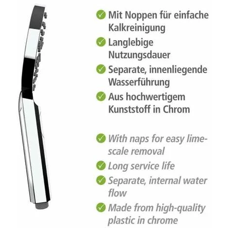 WENKO Pommeau De Douche, 3 Jets, Design Chromé 7 WENKO Pommeau De Douche, 3 Jets, Design Chromé – Image 5