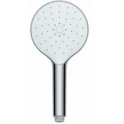 WENKO Pommeau De Douche Automatic Cleaning, Pommeau De Douche Anticalcaire, Avec Buses Autonettoyantes Prévenant L'apparition De Calcaire, Embout Universel 1/2", Plastique ABS, ø12 Cm, Blanc - Chromé