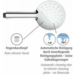 WENKO Pommeau De Douche Automatic Cleaning, Pommeau De Douche Anticalcaire, Avec Buses Autonettoyantes Prévenant L'apparition De Calcaire, Embout Universel 1/2", Plastique ABS, ø12 Cm, Blanc - Chromé 9 WENKO Pommeau De Douche Automatic Cleaning, Pommeau De Douche Anticalcaire, Avec Buses Autonettoyantes Prévenant L'apparition De Calcaire, Embout Universel 1/2", Plastique ABS, ø12 Cm, Blanc - Chromé -WENKO Soldes 18939269 3