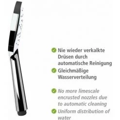 WENKO Pommeau De Douche Automatic Cleaning, Pommeau De Douche Anticalcaire, Avec Buses Autonettoyantes Prévenant L'apparition De Calcaire, Embout Universel 1/2", Plastique ABS, ø12 Cm, Blanc - Chromé 11 WENKO Pommeau De Douche Automatic Cleaning, Pommeau De Douche Anticalcaire, Avec Buses Autonettoyantes Prévenant L'apparition De Calcaire, Embout Universel 1/2", Plastique ABS, ø12 Cm, Blanc - Chromé -WENKO Soldes 18939269 5