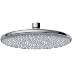 WENKO Tête De Douche Effet Pluie Watersaving, Pommeau De Douche Italienne, Jusqu'à 40% D'économie D'eau Sans Compromis Sur La Pression D'eau, Embout Universel 1/2", Plastique, ø 22,5 Cm, Chromé