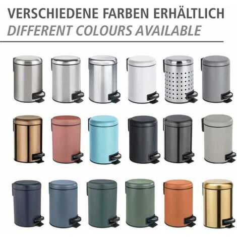 WENKO Poubelle à Pédale Leman, Mini Poubelle Salle De Bain, Capacité 3L, Acier Inox, 17x25x22,5 Cm, Cuivre Métallique 7 WENKO Poubelle à Pédale Leman, Mini Poubelle Salle De Bain, Capacité 3L, Acier Inox, 17x25x22,5 Cm, Cuivre Métallique – Image 5